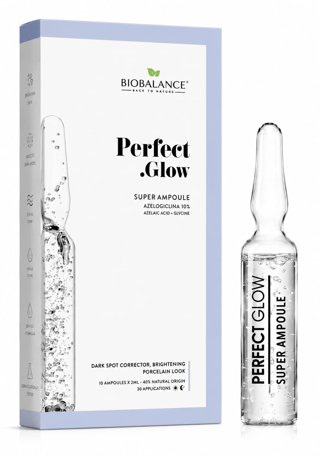 ج أمبولات Biobalance Perfect Glow – لتفتيح البشرة وتصحيح البقع الداكنة 10×2 مل - الصورة 1