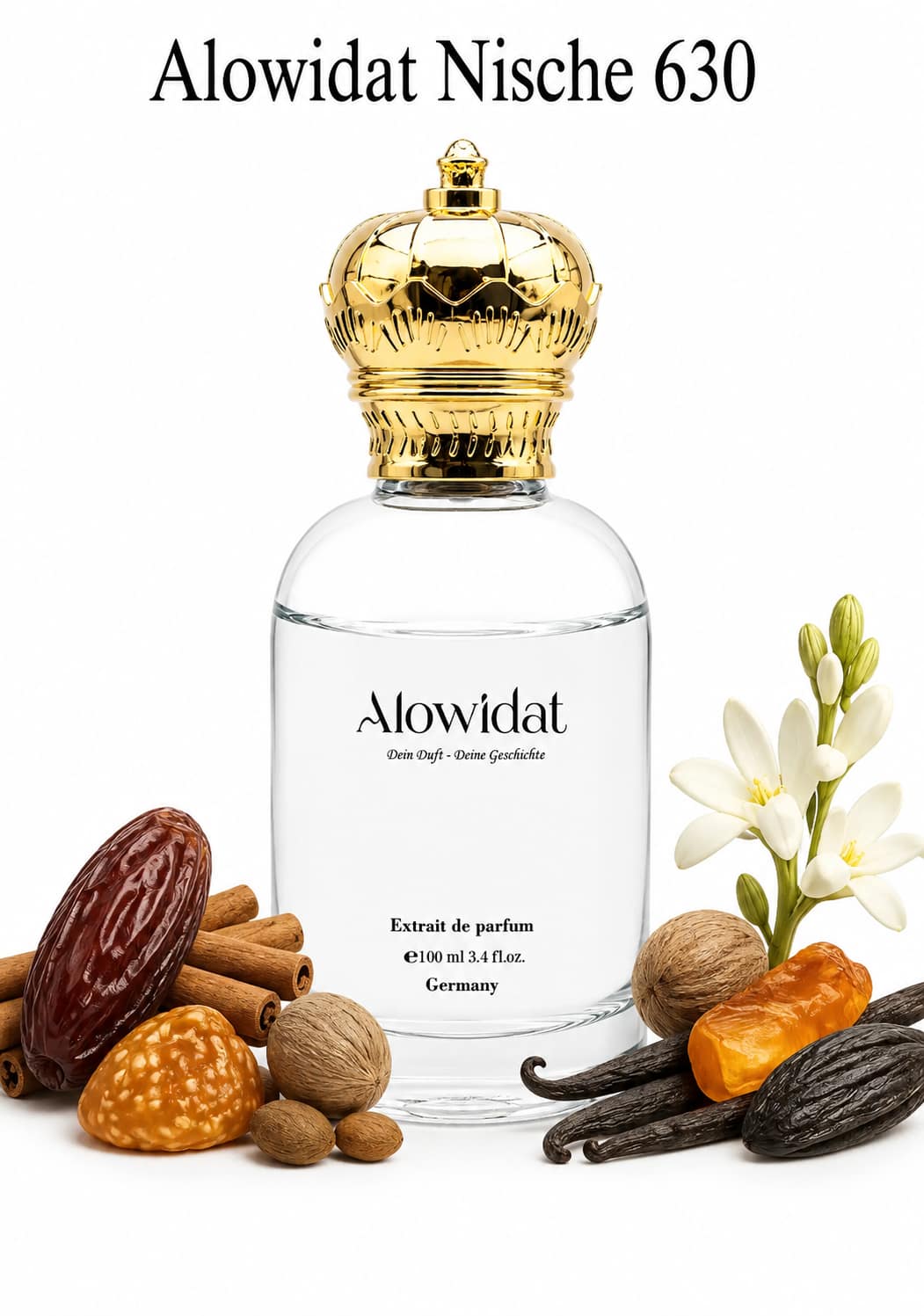be052a4f-2bd8-4bd7-9efc-91130fee821a عطر للجنسين Alowidat Nische 630 – شرقي غورماند بلمسة تمر وفانيليا دافئة - الصورة 1