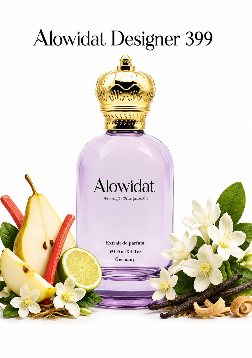 21f8e673-75a2-465b-b449-cbb66e52af7d عطر نسائي Alowidat Designer 399 – زهري فاكهي بلمسة فانيليا ناعمة - الصورة 1