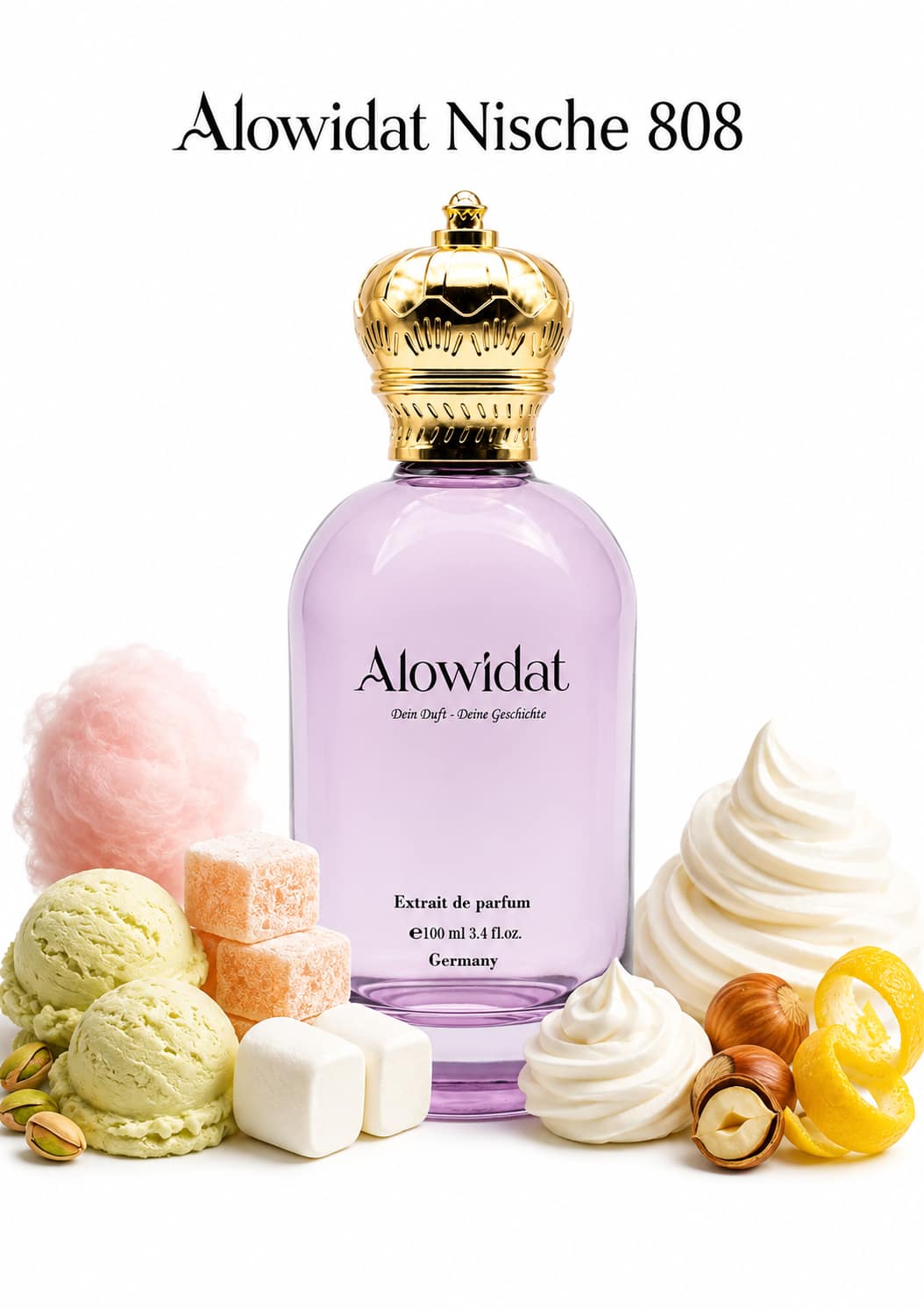 42fe4c1f-ef48-4729-8b98-80f77b53c2f0 عطر نسائي Alowidat Nische 808 – حلو كريمي بلمسة فاكهية - الصورة 1
