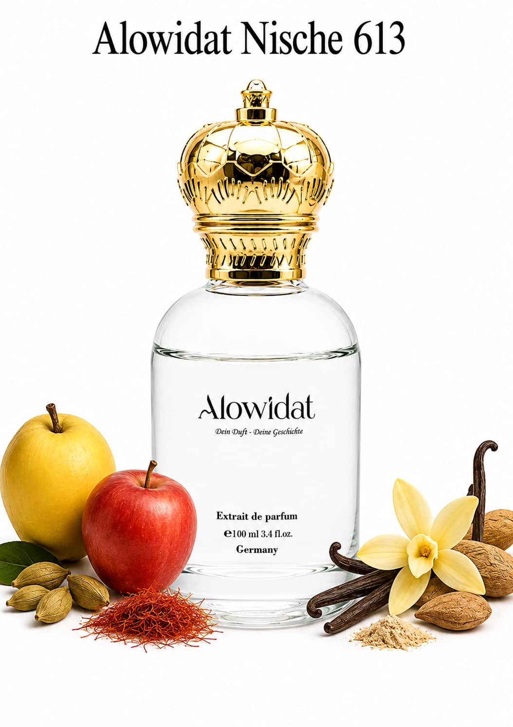 484013db-17a9-4aa1-b50a-ffcfe0e061c7 عطر للجنسين Alowidat Nische 613 – فاكهي شرقي بلمسة زعفران وفانيليا دافئة - الصورة 1