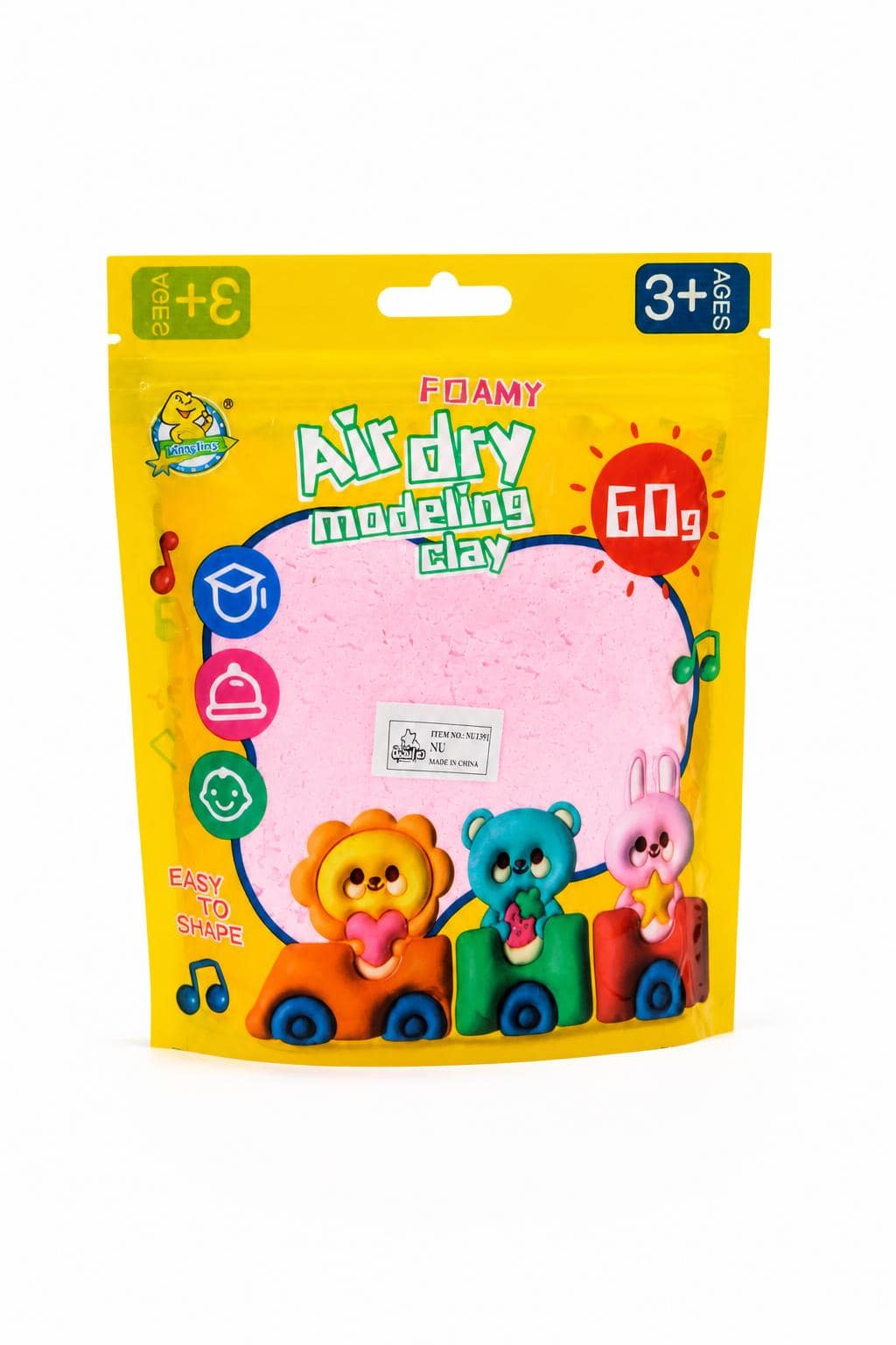 03aafb55-0dfa-4817-a580-9396927c02e7.jpg معجون فوم FOAMY للتشكيل يجف بالهواء 60g - 6213199 - الصورة 1