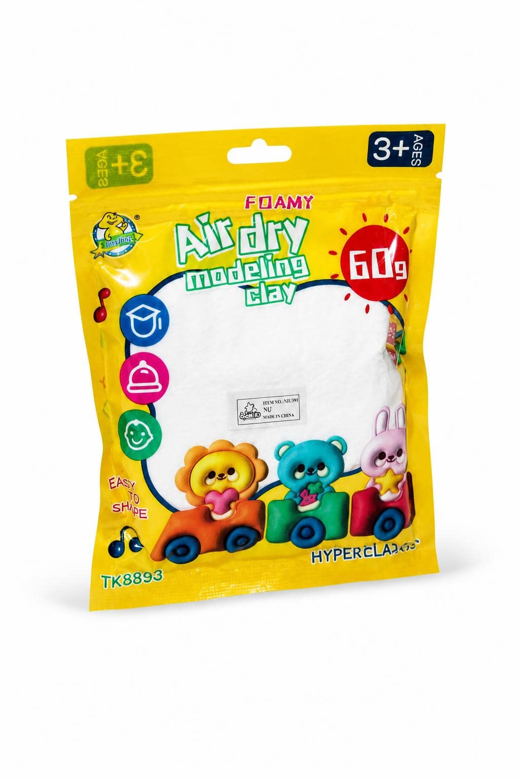 051947dd-9c8d-45af-9e6b-0de8ad0e2c9e.jpg معجون فوم Air dry modeling clay للأطفال 3+، 60g - 6569636 - الصورة 1