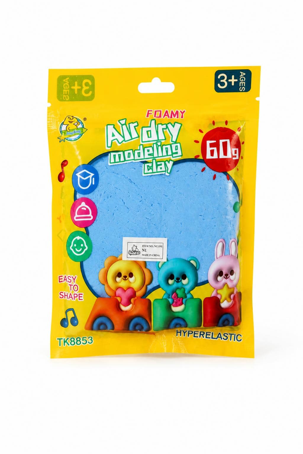 b4e92e08-bc53-4a7b-b0dc-f2c21e53aade.jpg معجون فوم Jingjing Air dry للأطفال 60g - موديل 9793829 - الصورة 1