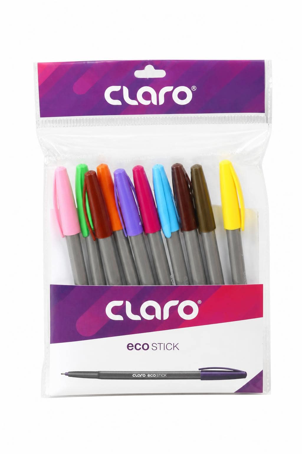bb57e3bf-9bb5-4e4f-835f-4ffb030abeab.jpg طقم أقلام جاف CLARO eco STICK 10 ألوان - 12074 - الصورة 1