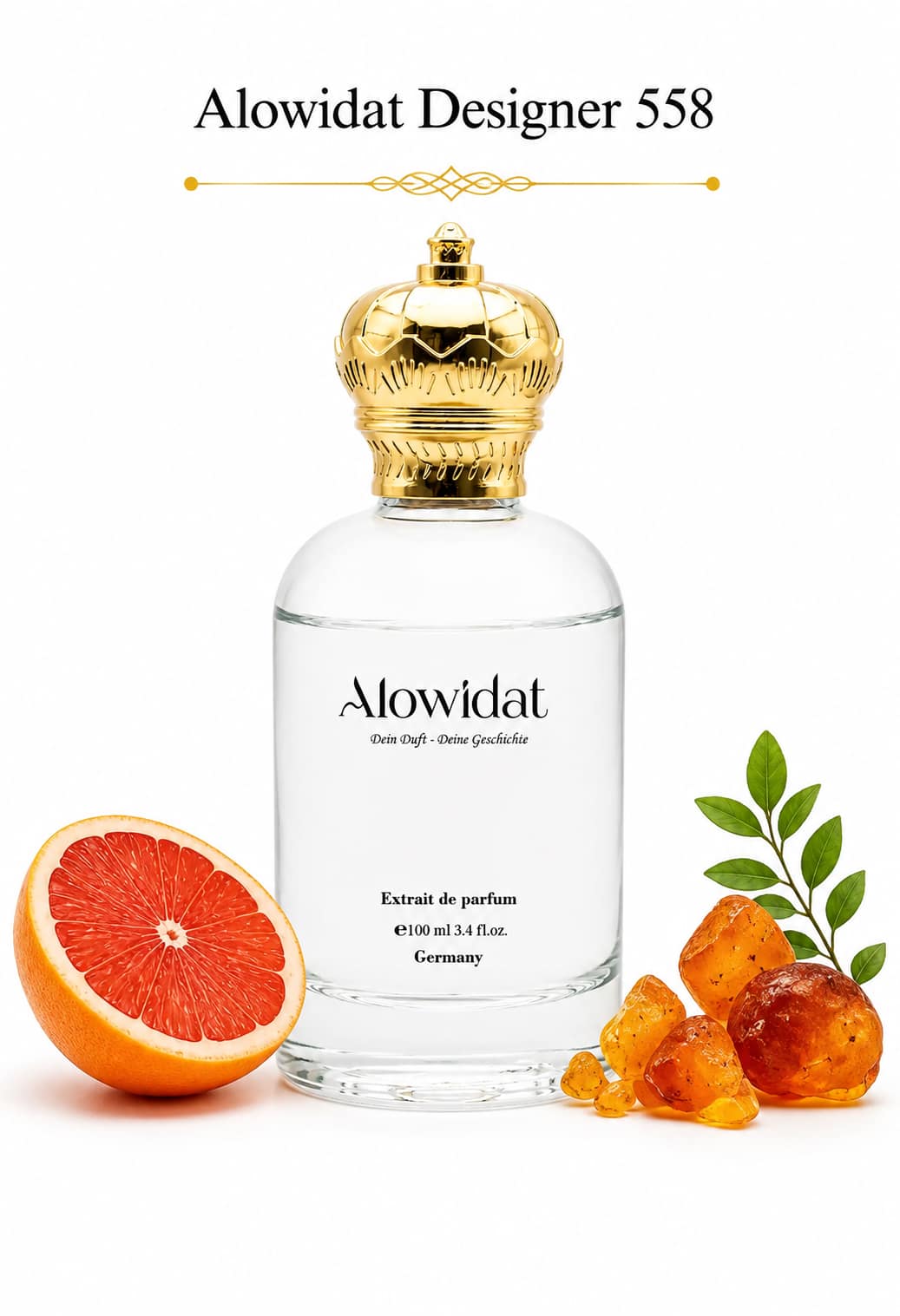 eb0ba9ae-1e66-4e5a-aa46-d42380f6ac87 عطر للجنسين Alowidat Designer 558 – حمضي عنبري بلمسة جريب فروت منعشة - الصورة 1