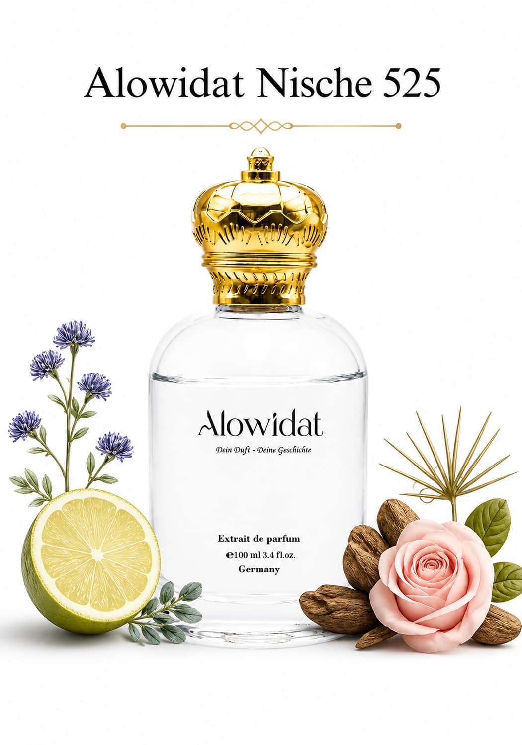 115fcfc2-ac90-44a4-a610-3005874d89b4 عطر للجنسين Alowidat Nische 525 – زهري خشبي بلمسة عود وطحلب دافئة - الصورة 1