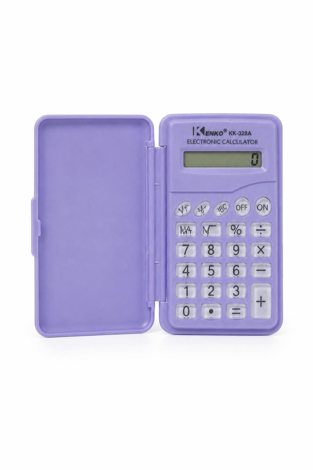 8d378193-e88a-4e19-b4e9-5bc923234a2b.jpg آلة حاسبة صغيرة KENKO KK-328A بنفسجية بصوت أزرار - الصورة 1