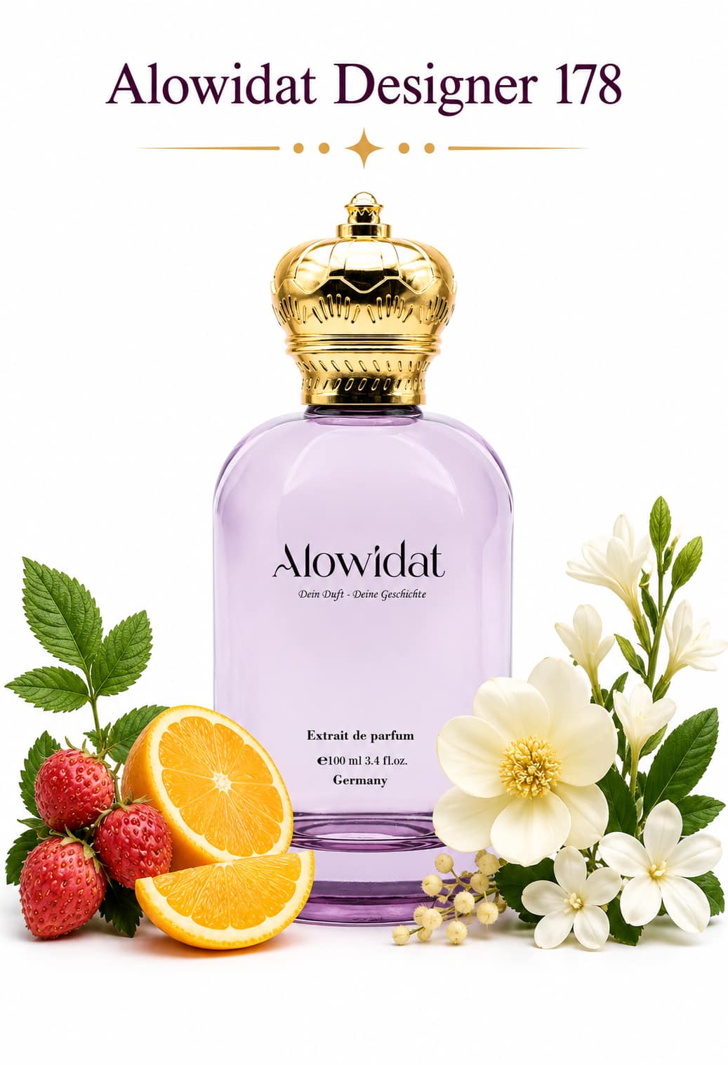 663f8cb9-c15c-45b3-acd4-709375699e62 عطر نسائي Alowidat Designer 178 – فاكهي زهري بلمسة مسكية خشبية - الصورة 1