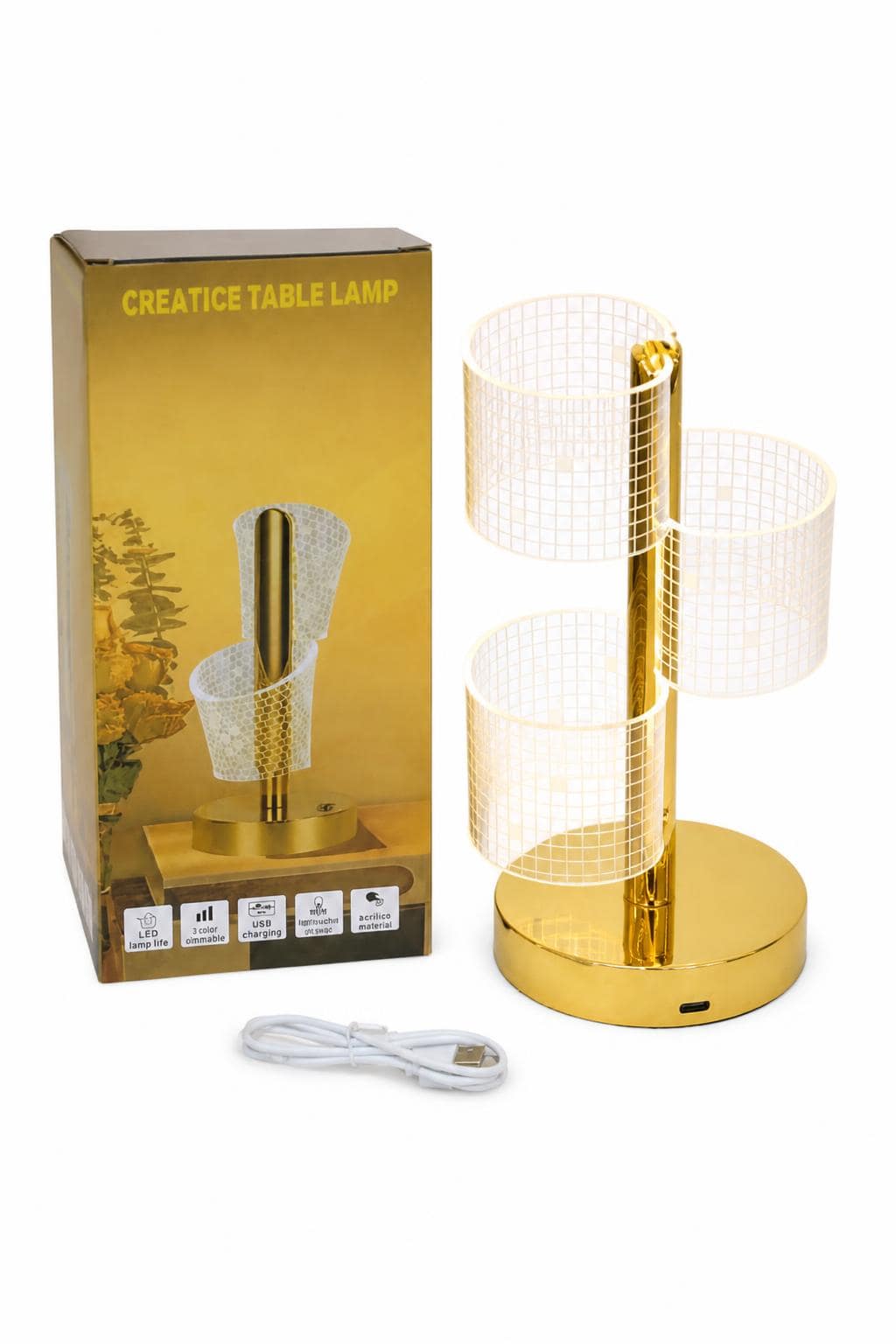 1f8bc56f-11f9-402b-b716-cbd04662d8a6.jpg لمبدير LED غلوب بقاعدة ذهبية يغير اللون - 14009 - الصورة 1