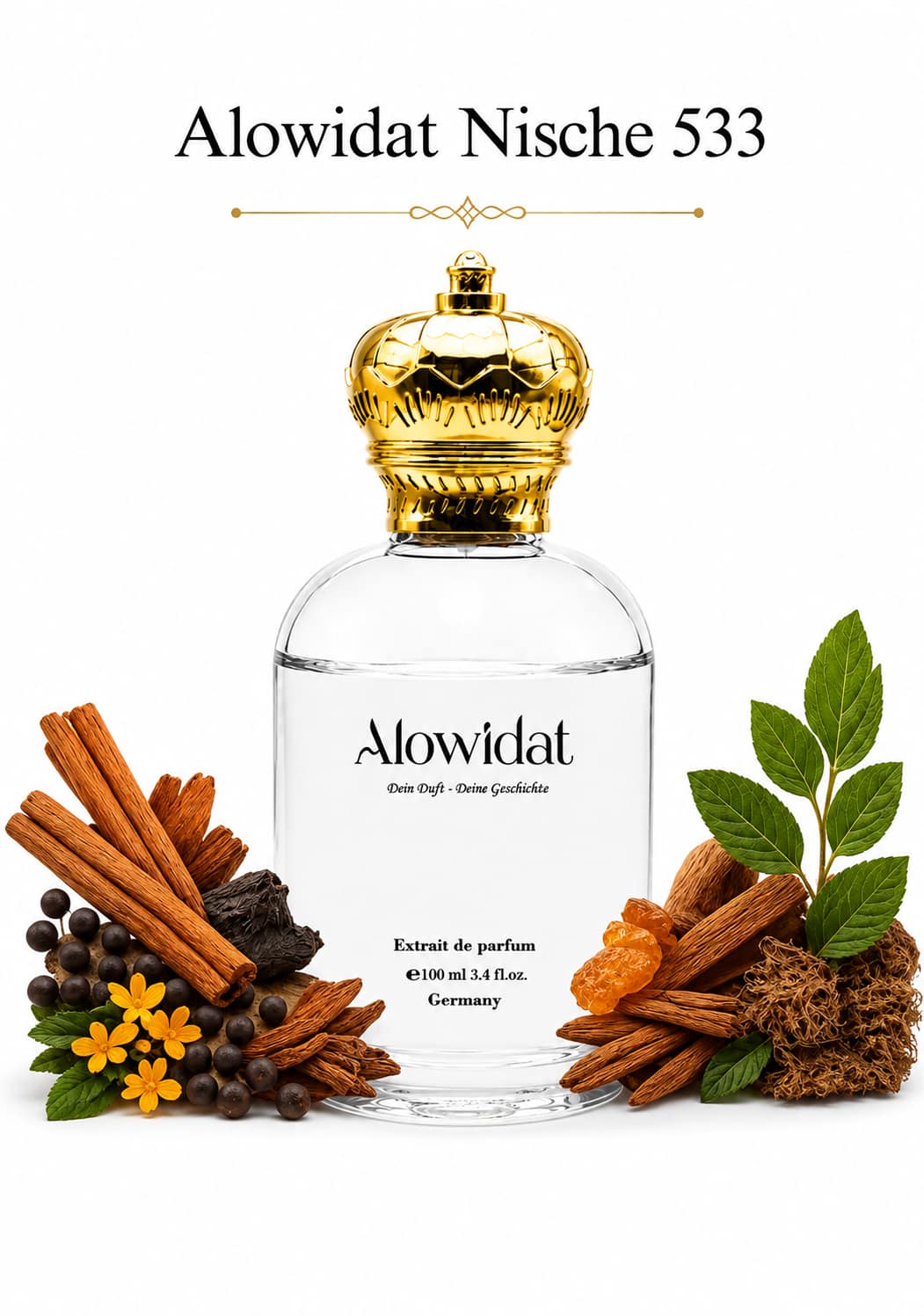 299862bd-7f47-43b2-8d90-8b7911a135e3 عطر للجنسين Alowidat Nische 533 – خشبي عطري بلمسة توابل وعنبر دافئة - الصورة 1
