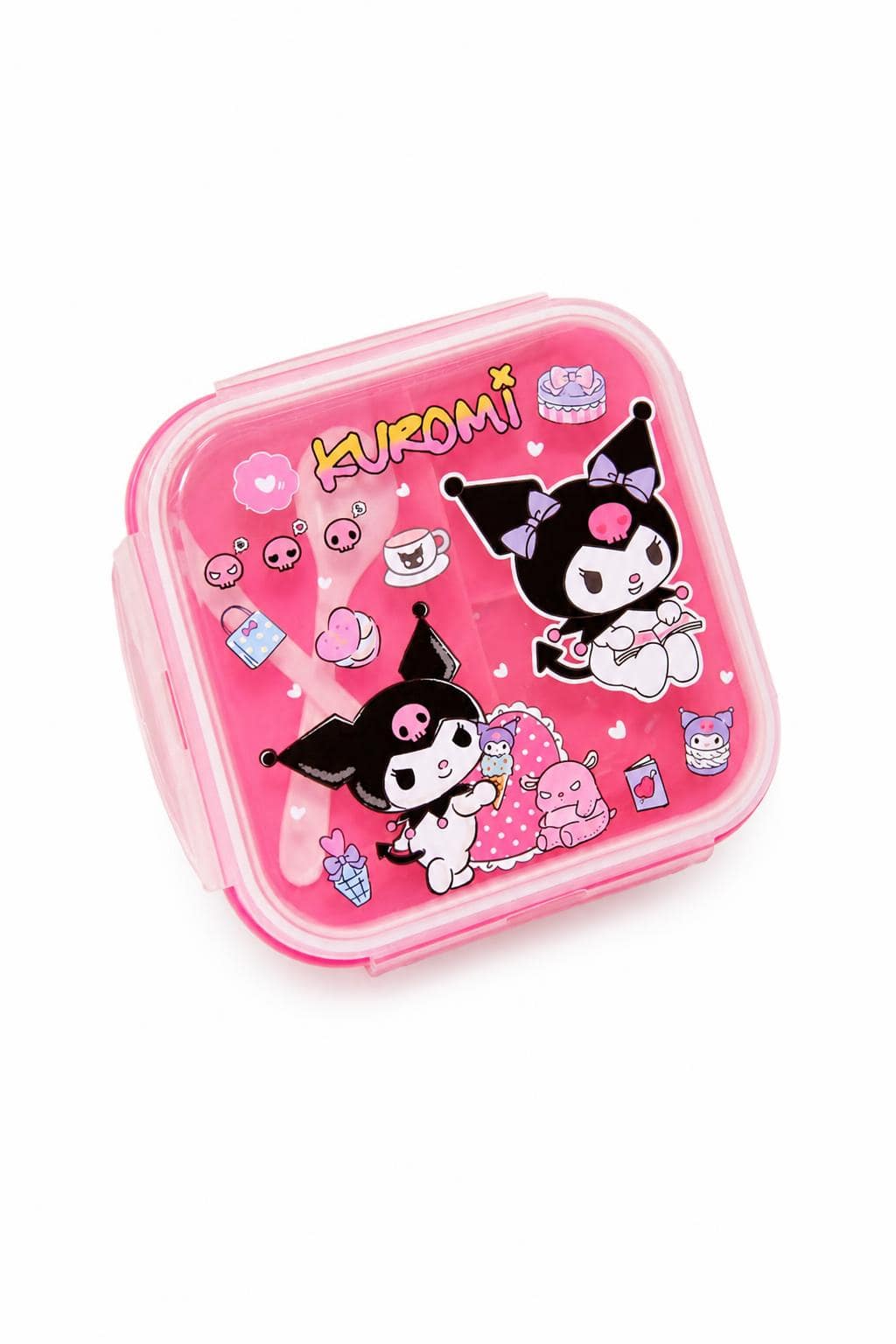 dfd6bd66-9264-4129-b018-c7c8ab5a0355.jpg حافظة طعام بلاستيكية وردية بتصميم Kuromi - موديل 6156195 - الصورة 1