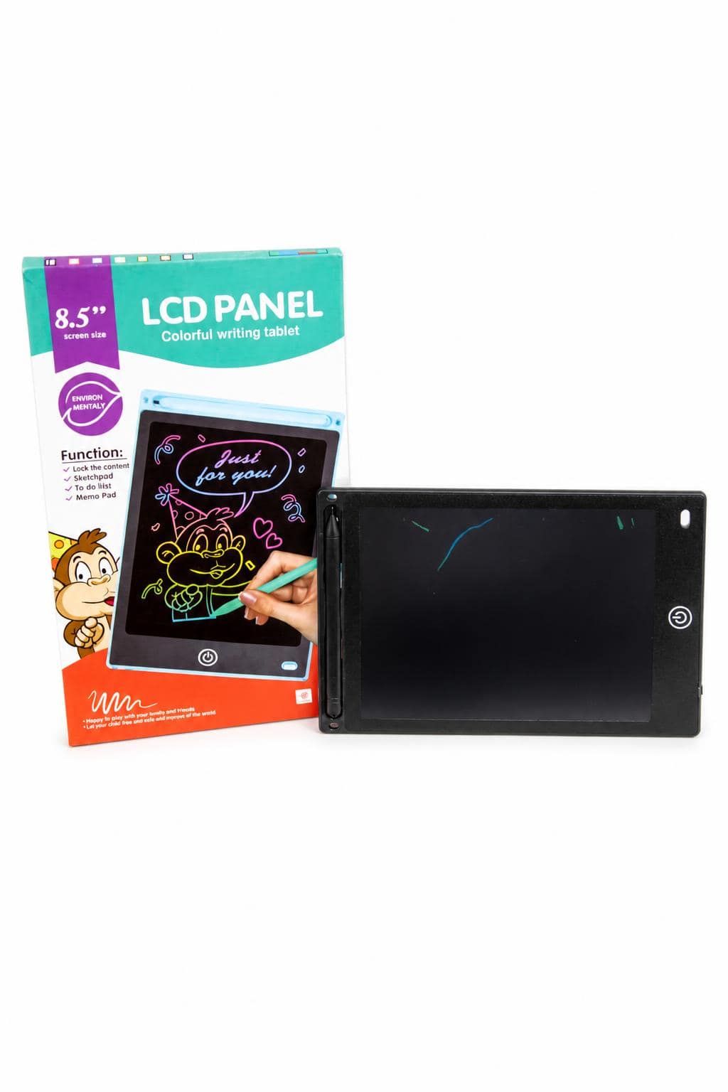 3f180fa2-b6b2-42f3-8877-4a9a6904b261.jpg تابلت كتابة LCD ملون 8.5 انش أسود - موديل 4298458 - الصورة 1