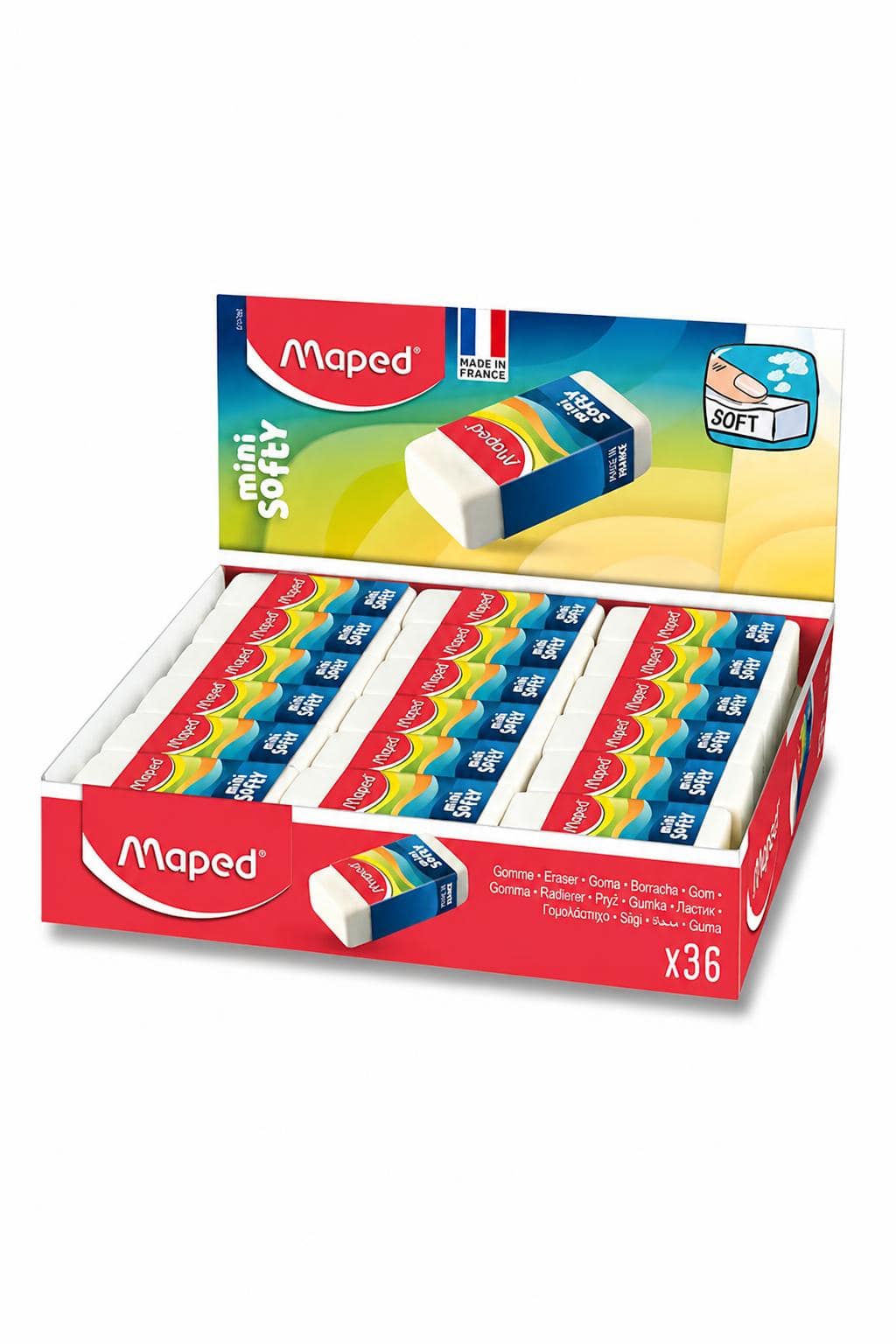 a6b846ed-0565-459a-8f8f-ccfd916f5d85.jpg محايات Maped Softy قياس وسط، علبة 36 - موديل 14821 - الصورة 1