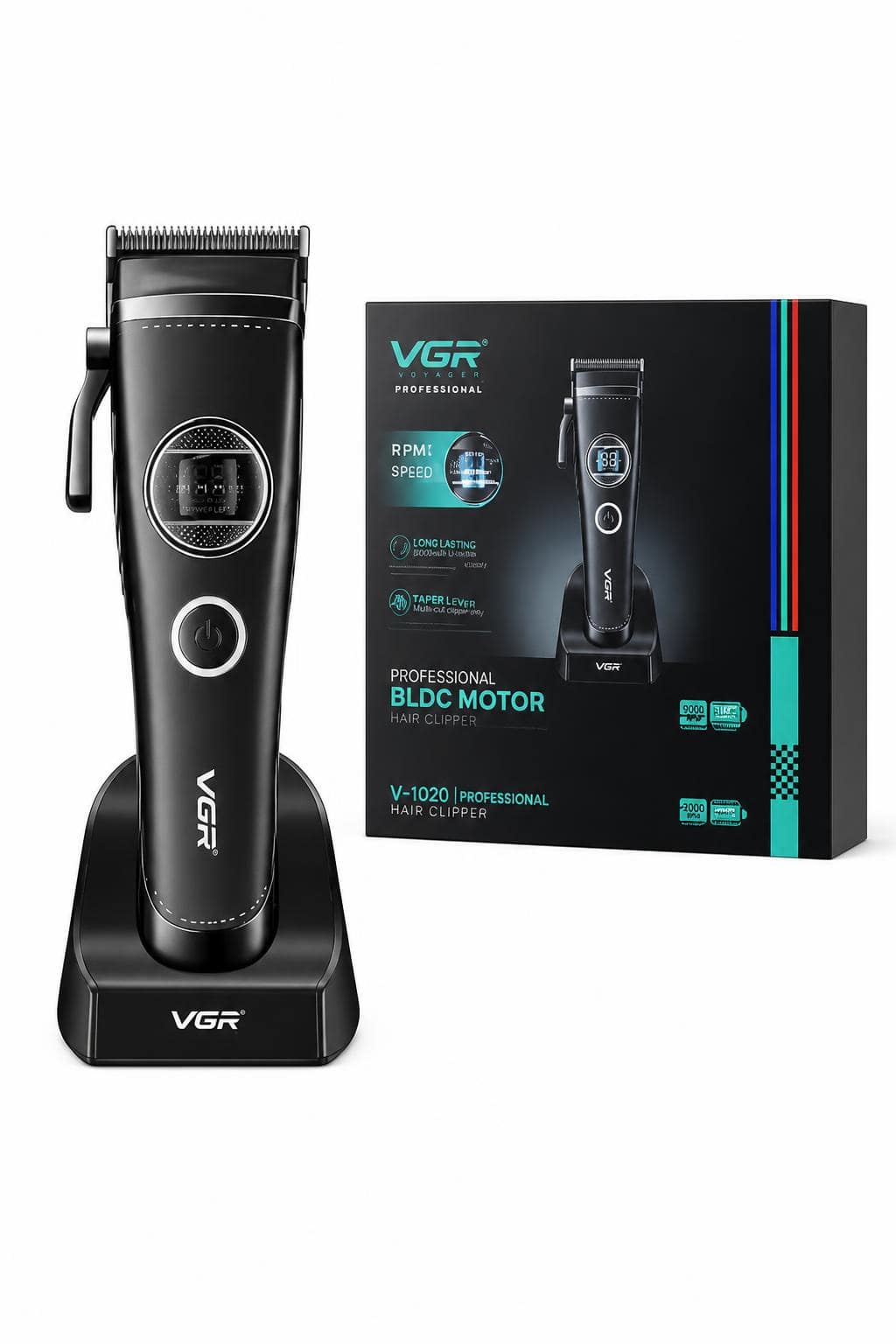 955eddbf-83ae-4a3e-9bed-dccfa4c98207.jpg ماكينة حلاقة VGR 880C بمحرك BLDC 7200RPM - الصورة 1