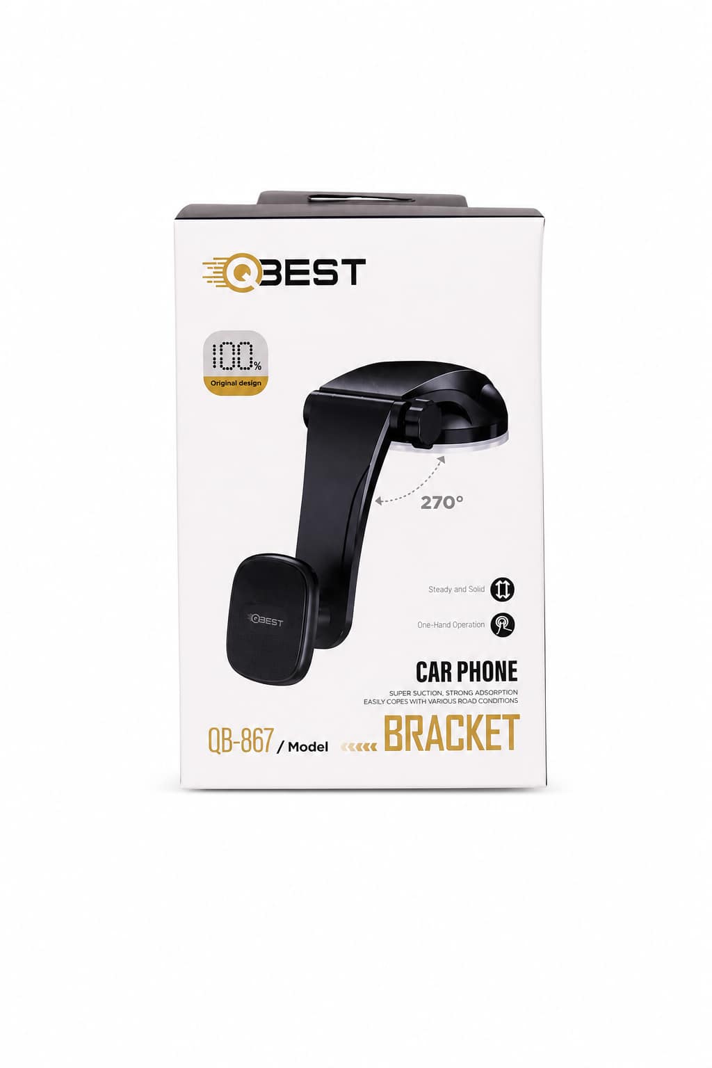c529b14d-b4ff-4a49-bc0a-f08628ffc779.png حامل هاتف مخصص للسيارة QBest QB867 مغناطيسي للتابلو بزاوية 270° - الصورة 1