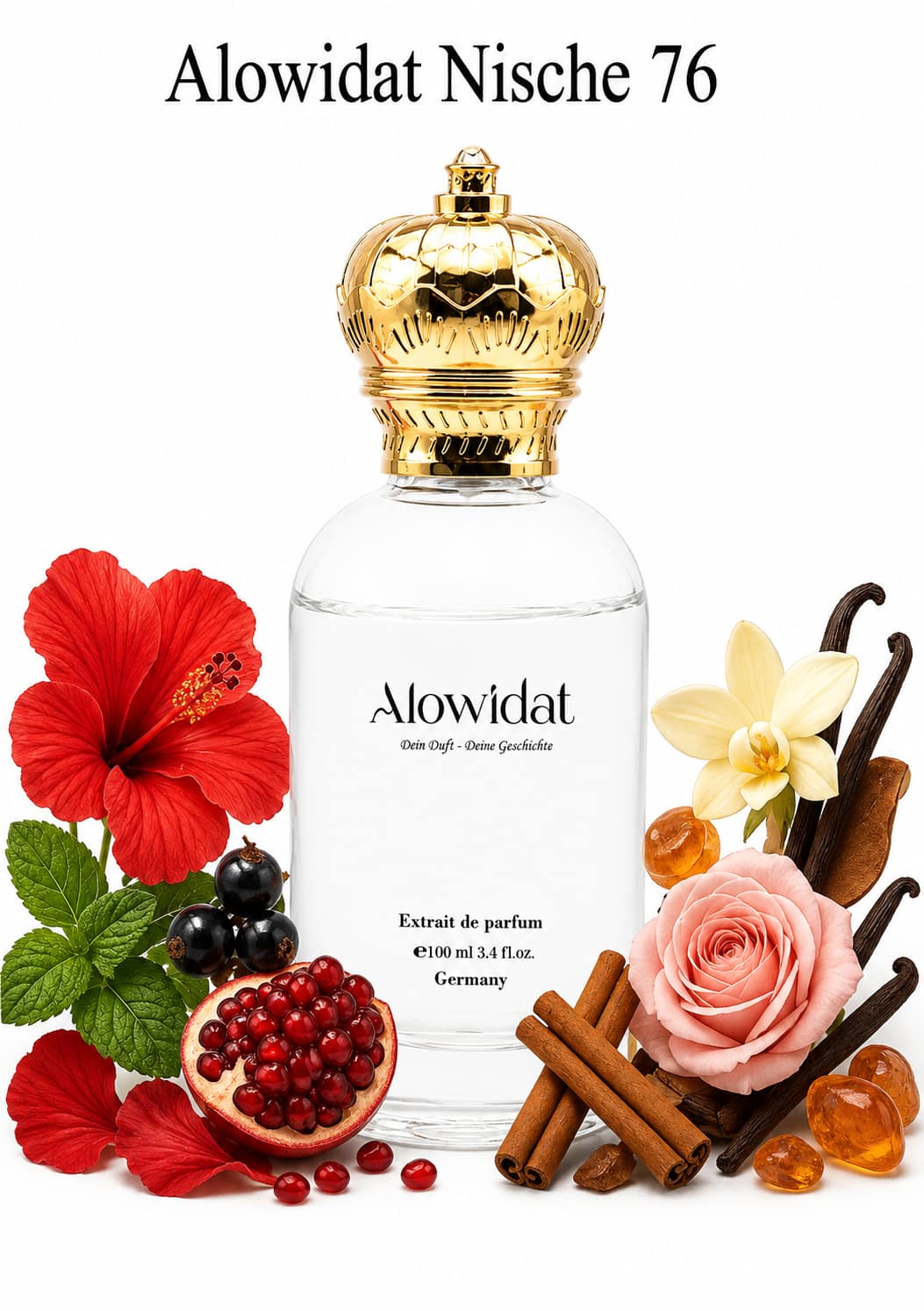 60655a71-05ee-4b90-8f33-58187afa39b9 عطر للجنسين Alowidat Nische 76 – فاكهي زهري بلمسة فانيليا متبّلة دافئة - الصورة 1