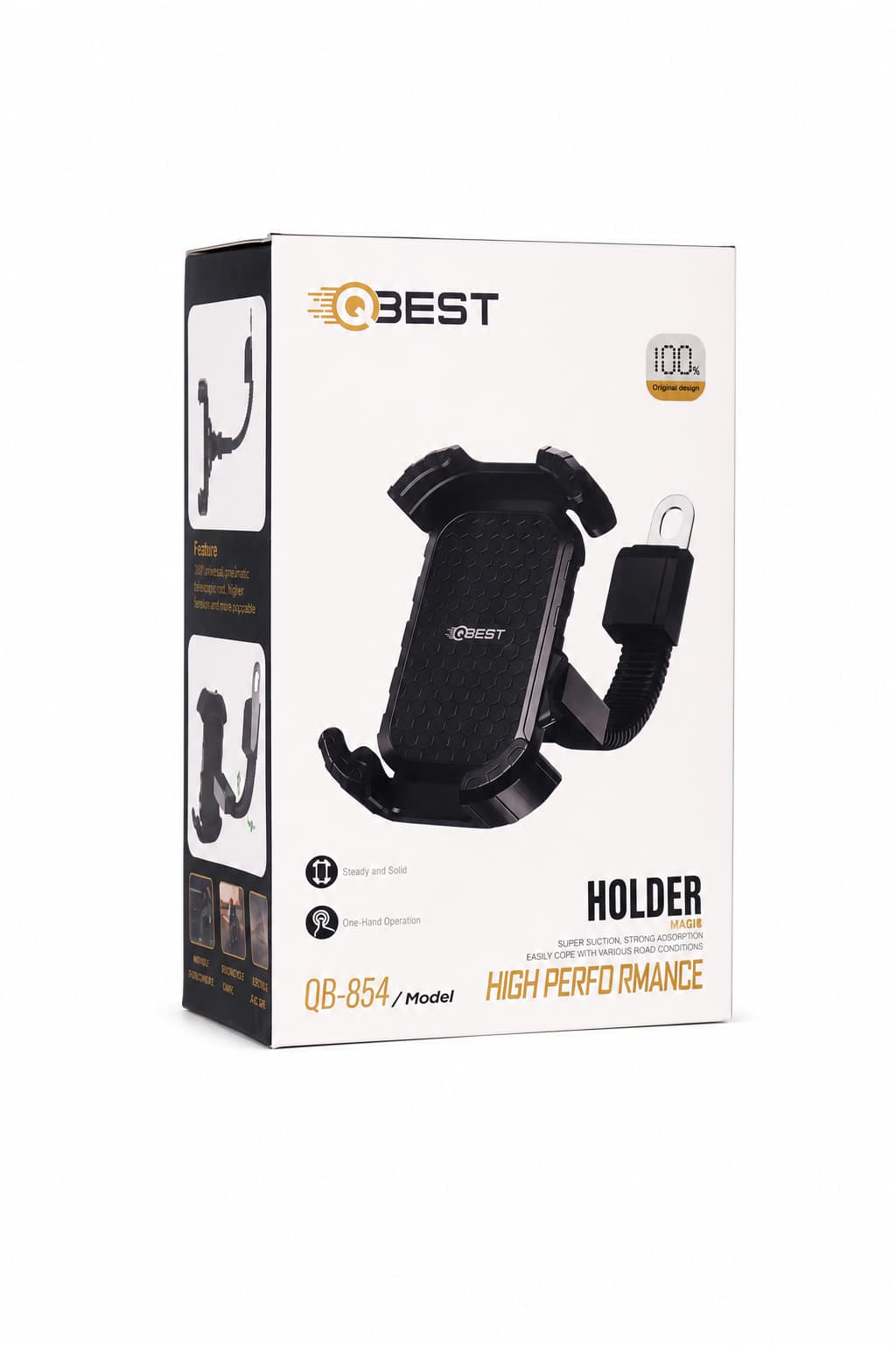 e0315225-b48a-47df-bd30-6c68cf856ee9.png حامل هاتف للدراجة QBest QB854 للتثبيت على المرآة - الصورة 1