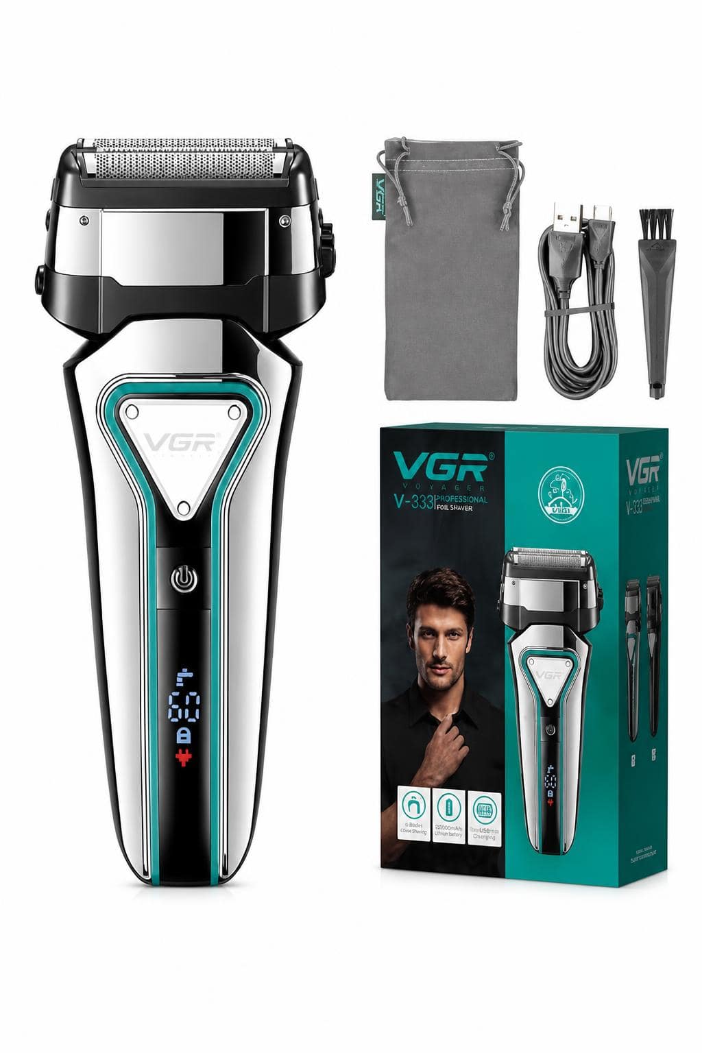 f96e4f7e-f5e9-4e56-b49a-c3540e21a293.jpg ماكينة حلاقة VGR V-333 قابلة للشحن بشفرات ستانلس ستيل - الصورة 1