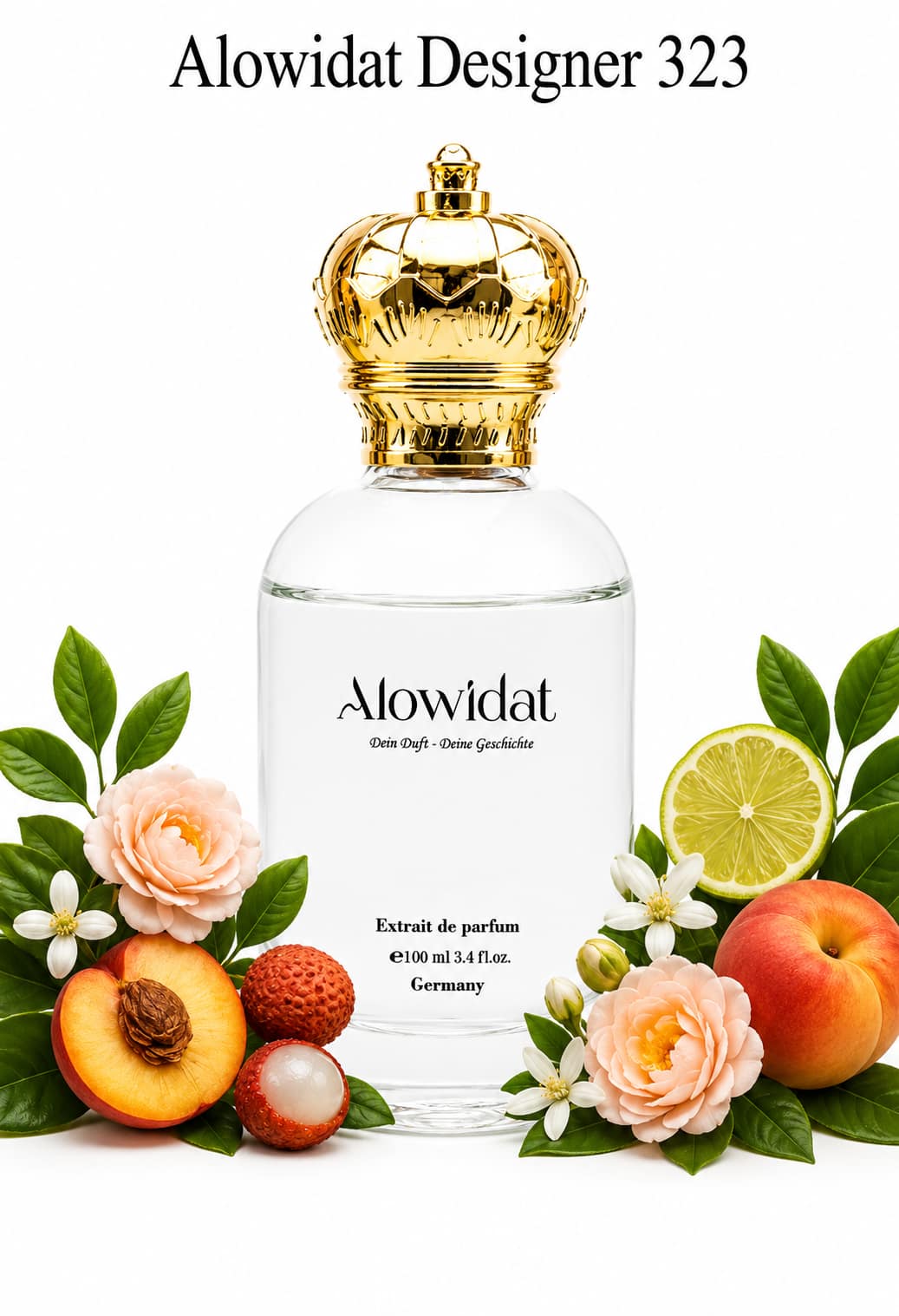 c8373ad4-6b85-402c-b8c3-3027283ce780 عطر للجنسين Alowidat Designer 323 – فاكهي زهري بلمسة مسكية وخشبية ناعمة - الصورة 1