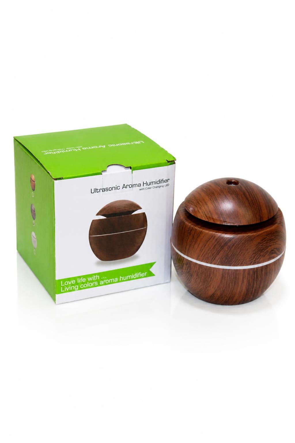 5c2f5e50-0027-4dd0-932f-539db269d0b8.jpg مبخرة عطرية كرة خشبية Ultrasonic Aroma Humidifier - 8944653 - الصورة 1