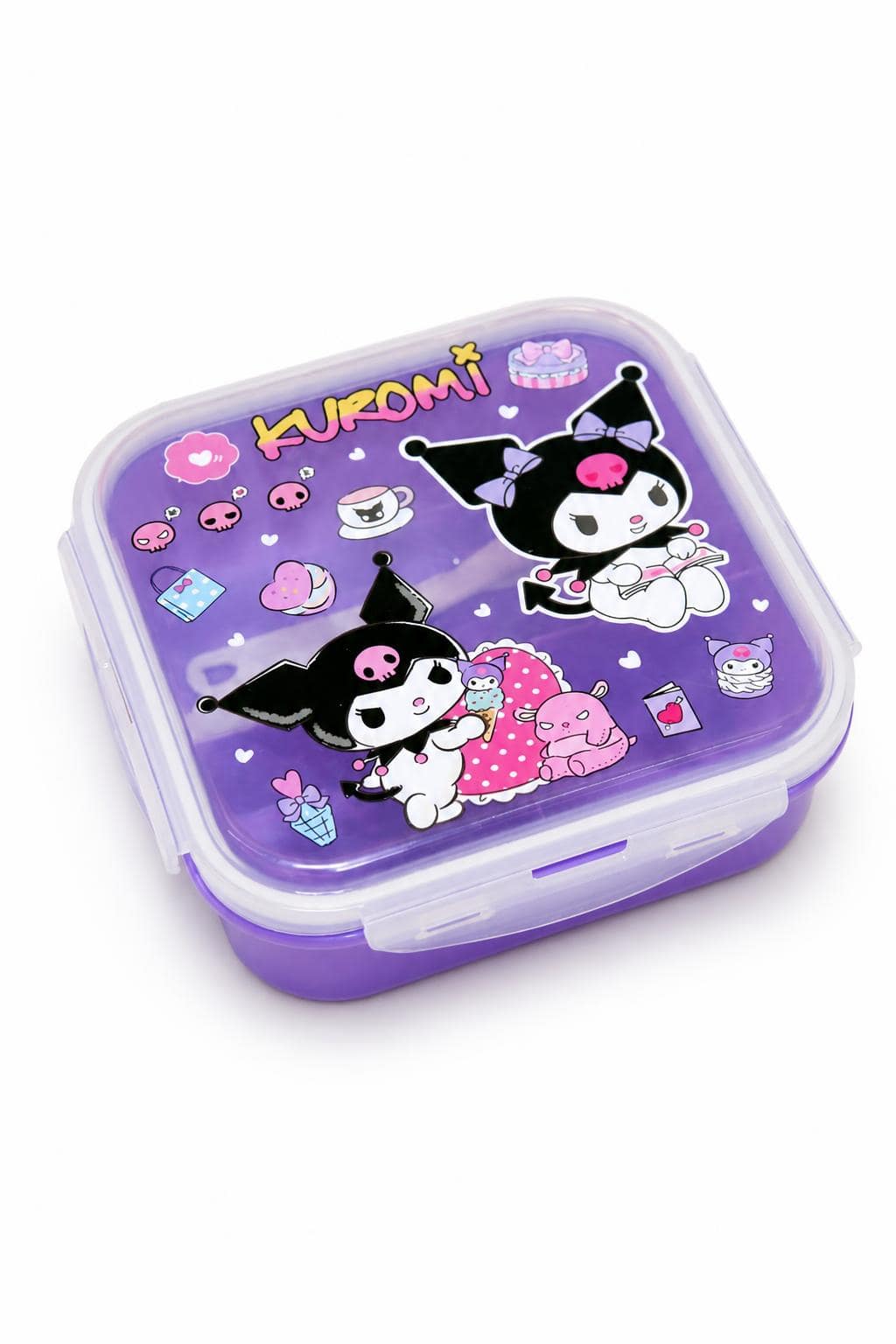 8894c877-f208-47d0-b6bf-dd2cbe5a22e6.jpg حافظة طعام بلاستيكية بتصميم Kuromi بنفسجي - موديل 9833499 - الصورة 1