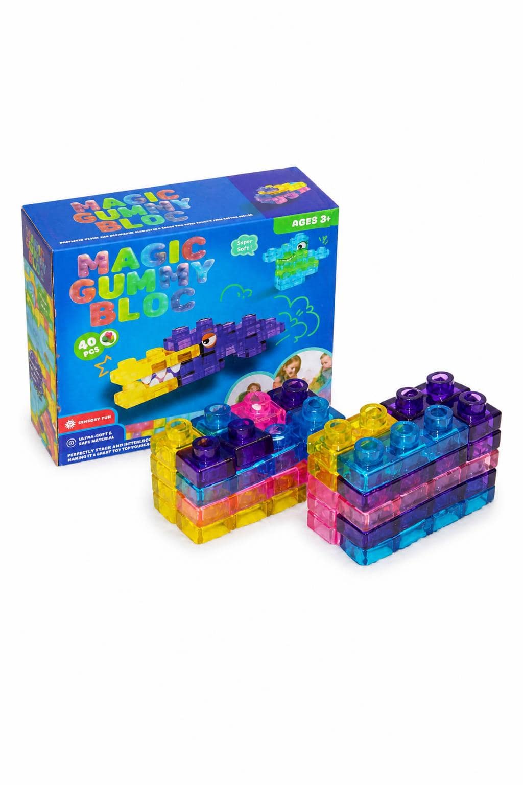 81702136-ba3f-41d5-9832-33925a843a60.jpg مكعبات Magic Gummy Bloc سيليكون 40 قطعة للأطفال 3+ - 3833652 - الصورة 1