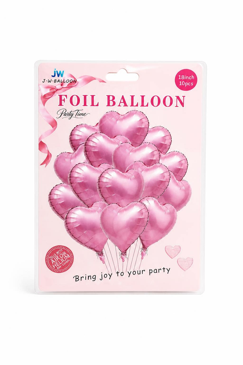 a3a6cda6-e951-4984-8840-fca0877bcb56.jpg بوالين فويل قلوب وردية J.W.BALLOON 18 إنش - 10 قطع - الصورة 1