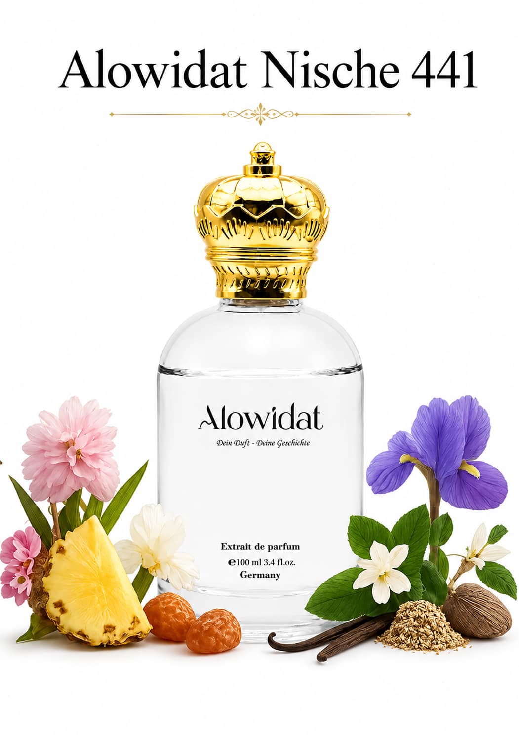94d93c50-b110-4f57-b387-233979aa0d1a عطر للجنسين Alowidat Nische 441 – زهري بودري بلمسة عنبر وفانيليا دافئة - الصورة 1