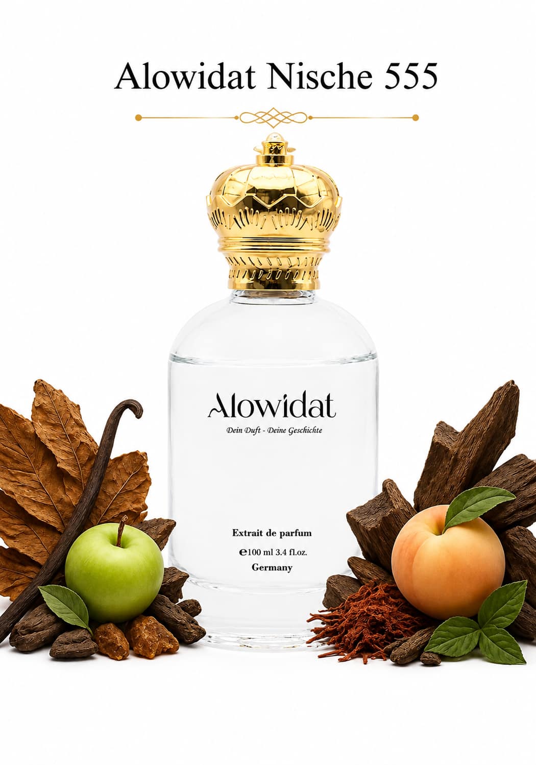 887bcf7c-806f-4f87-bb56-0cb1bf82502d عطر للجنسين Alowidat Nische 555 – فاكهي متبّل بلمسة عود وعنبر دافئة - الصورة 1