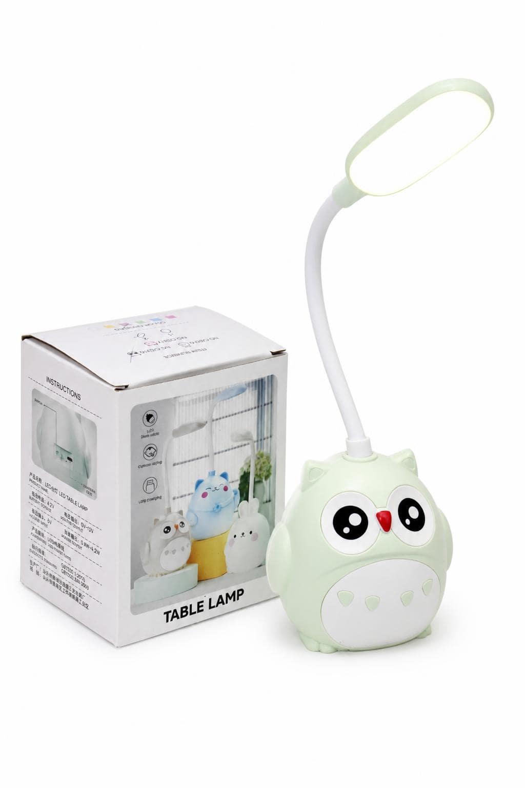 0737fcf2-caee-4ca0-933c-c153a96fed5c.jpg لمبة طاولة LED بومة قابلة للشحن موديل 9923 - الصورة 1
