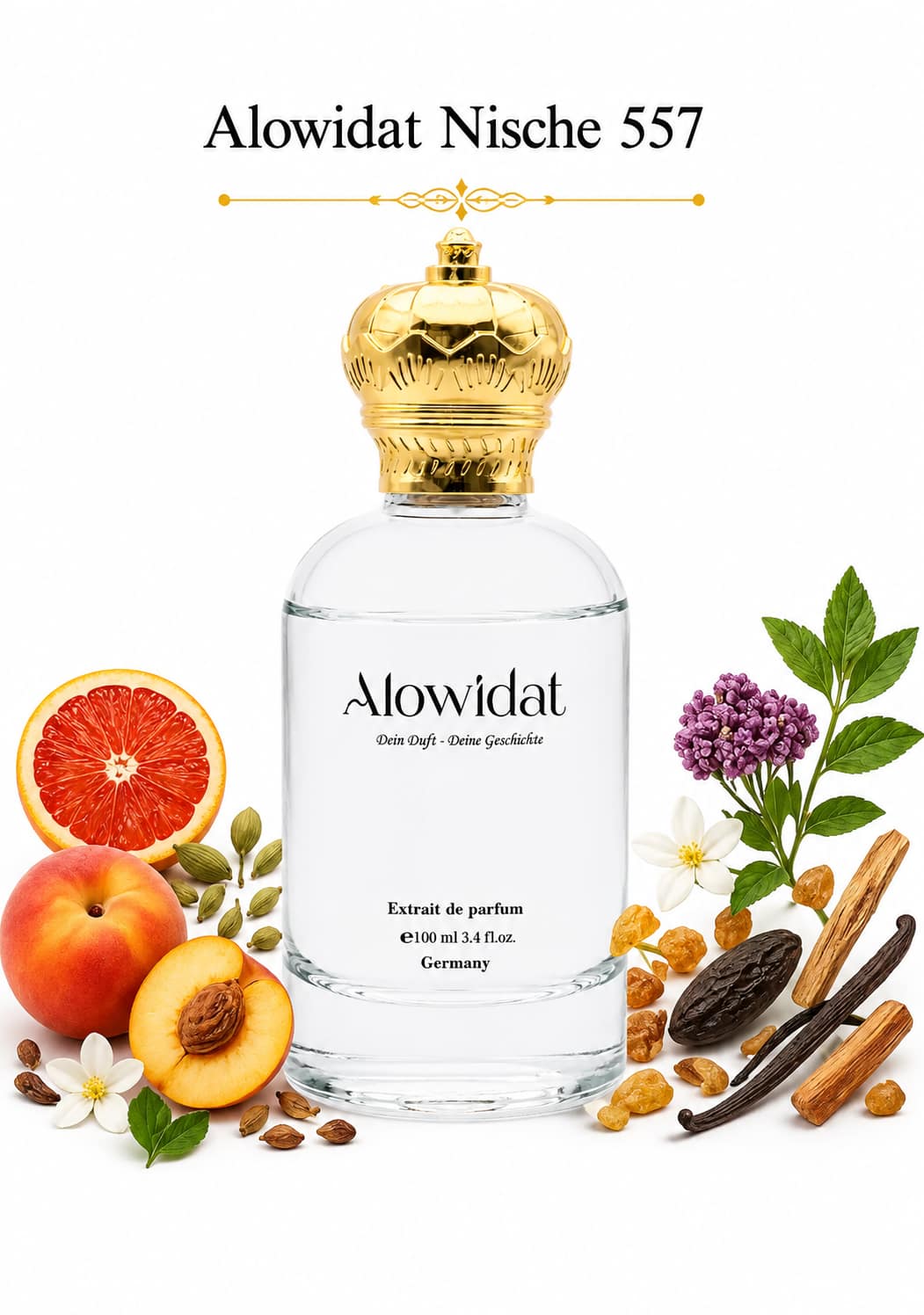d84dd800-bd00-4f0a-98f0-23b180a01046 عطر للجنسين Alowidat Nische 557 – فاكهي عطري بلمسة قهوة وفانيليا دافئة - الصورة 1