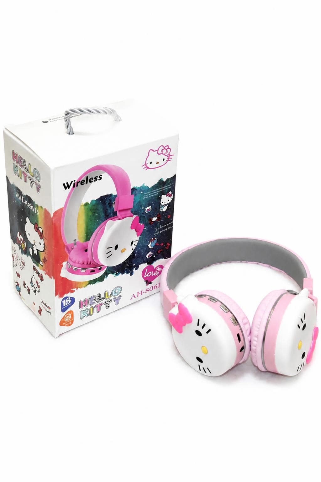 6a11ee8b-b7ee-4b88-9f8a-ebdf4e85685e.jpg سماعة Hello Kitty وردية Bluetooth وكبل قابلة للشحن - 15757 - الصورة 1