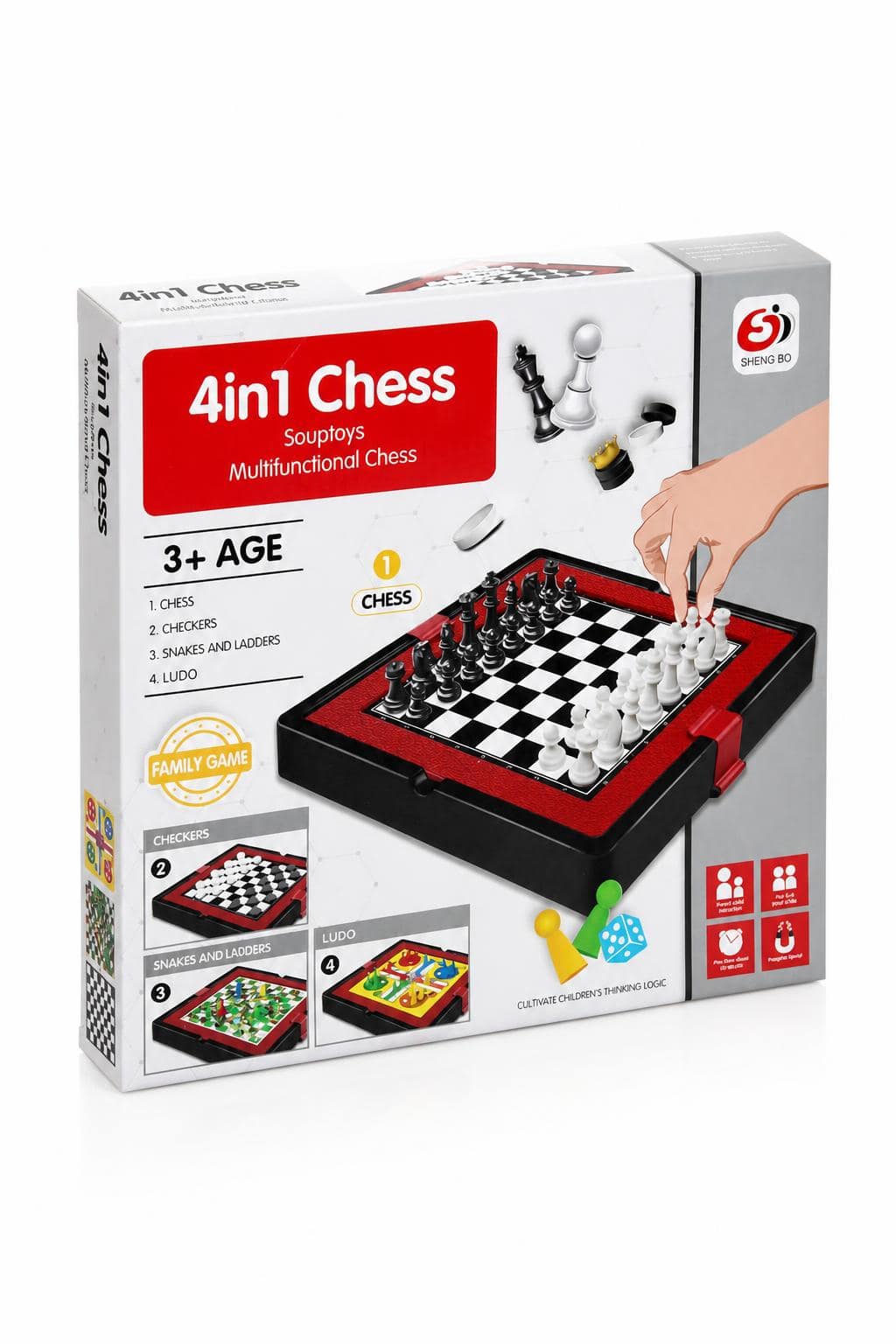 a34be85b-677d-4bdd-b03e-488ae262c743.jpg لعبة SHENG BO 4in1 Chess متعددة 4 ألعاب - موديل 9294071 - الصورة 1
