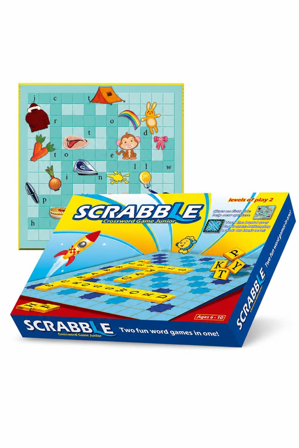 9d468ddf-8e4a-4e11-b93b-14997af608bd.jpg لعبة SCRABBLE Junior للكلمات المتقاطعة الإنجليزية - موديل 559 - الصورة 1