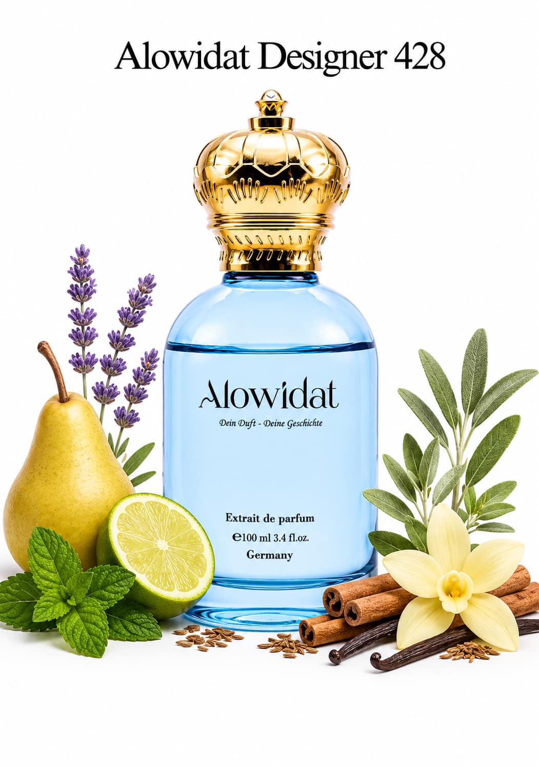 e3c3e86a-21e0-4e3d-8cb5-c015949d5bd8 عطر رجالي Alowidat Designer 428 – حمضي عطري بلمسة فانيليا عنبرية دافئة - الصورة 1