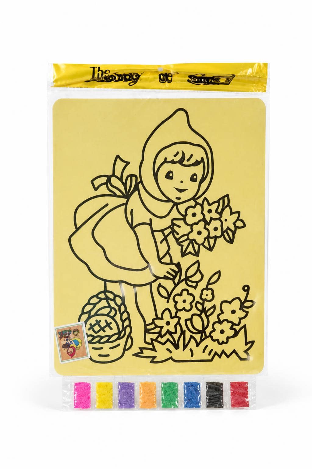 8c903fd6-c2dd-4cfb-800d-087c74f6c846.jpg لوحة تلوين بالرمل A4 برسمة فتاة وزهور - موديل 2674391 - الصورة 1