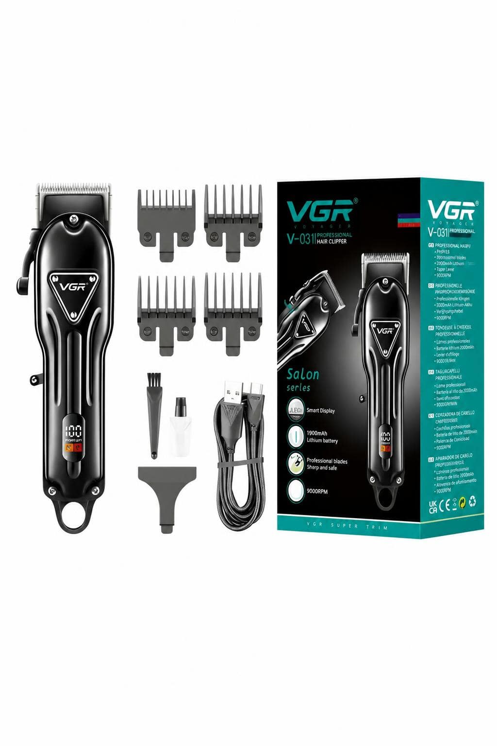 0e492c8e-6cc2-428d-9d2f-2ccef5dfd5dc.jpg ماكينة حلاقة رجالية VGR V-051 بشفرات سيراميك وبطارية 2500mAh - الصورة 1
